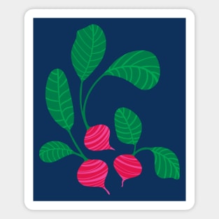 CRAZY RADISHES Fun Healthy Vegetable Veggie Pink Red Green - UnBlink Studio by Jackie Tahara Magnet